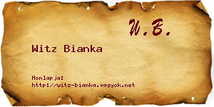 Witz Bianka névjegykártya